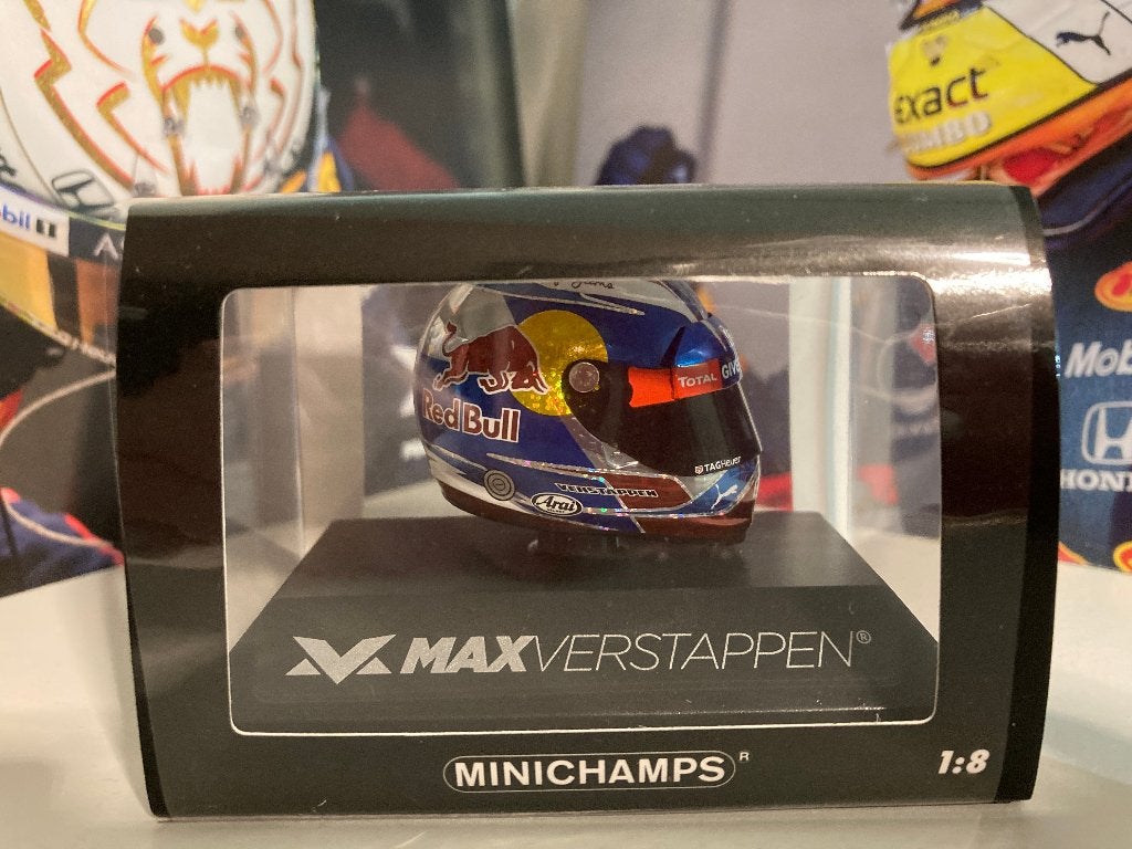 ✅ Max Verstappen 1:8 helm 2016 Monaco editie 17 fanshop, Ophalen of Verzenden, Nieuw, Formule 1