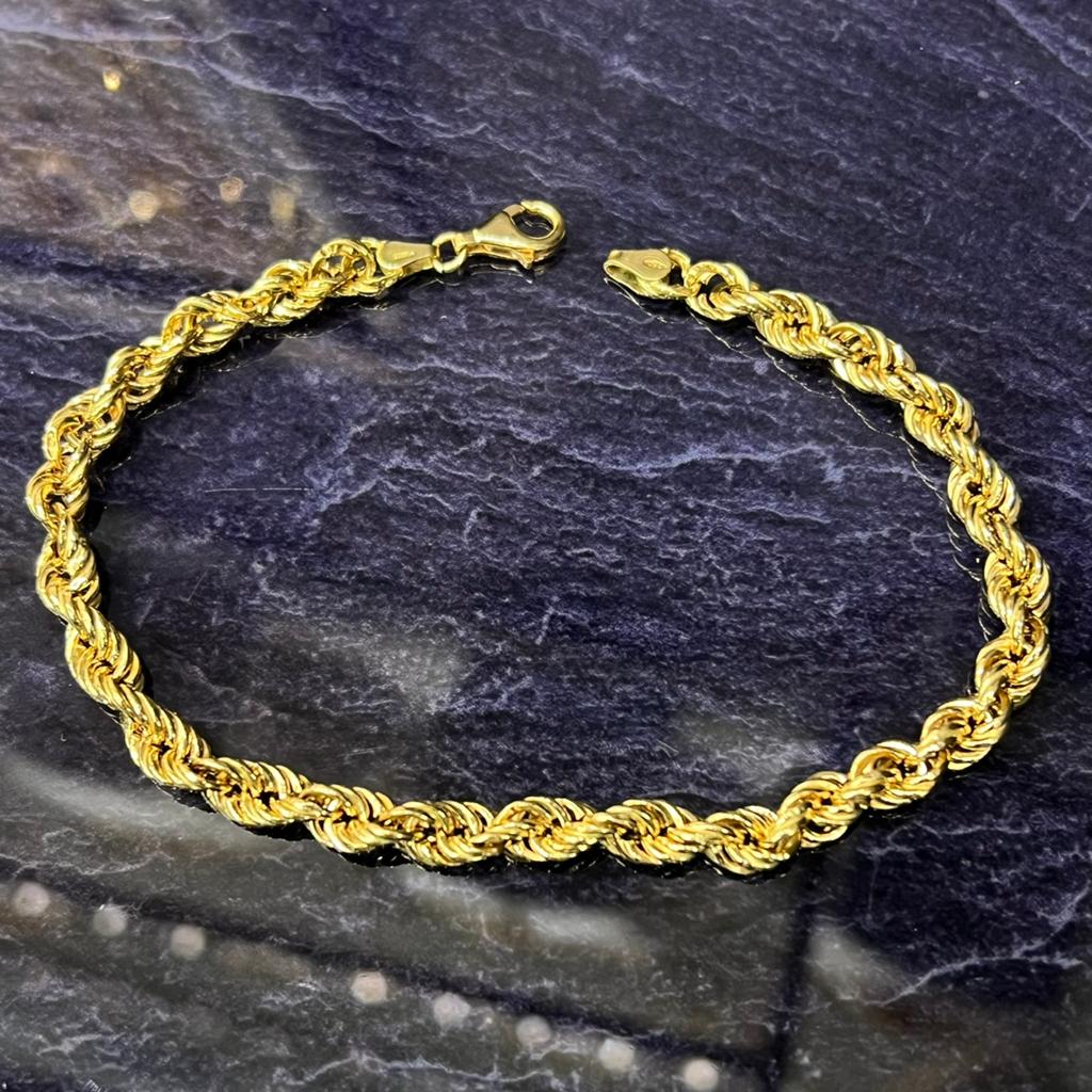 18 karaat gouden armband rope schakel, Ophalen of Verzenden, Zo goed als nieuw, Goud