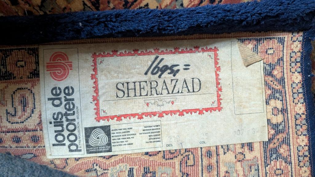 Vintage Louis de Poortere Sherazad tapijt - 200x300 cm, Ophalen, Gebruikt, Oosters, Klassiek, Vintage, Blauw