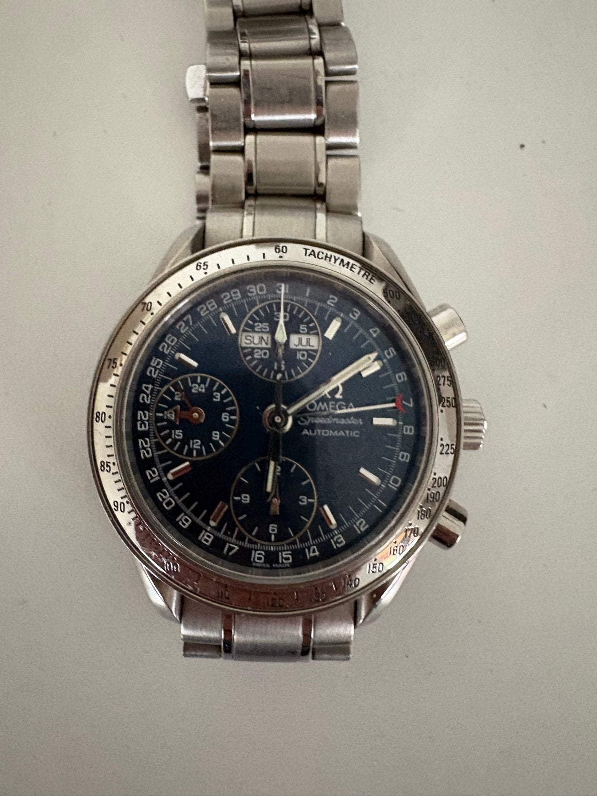 Omega Speedmaster Day-Date "Triple Calendar" — Ref. 3523.80, Ophalen, Gebruikt, Staal, Polshorloge