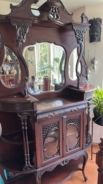 antieke engelse chippendale kast, Antiek en Kunst, Ophalen of Verzenden