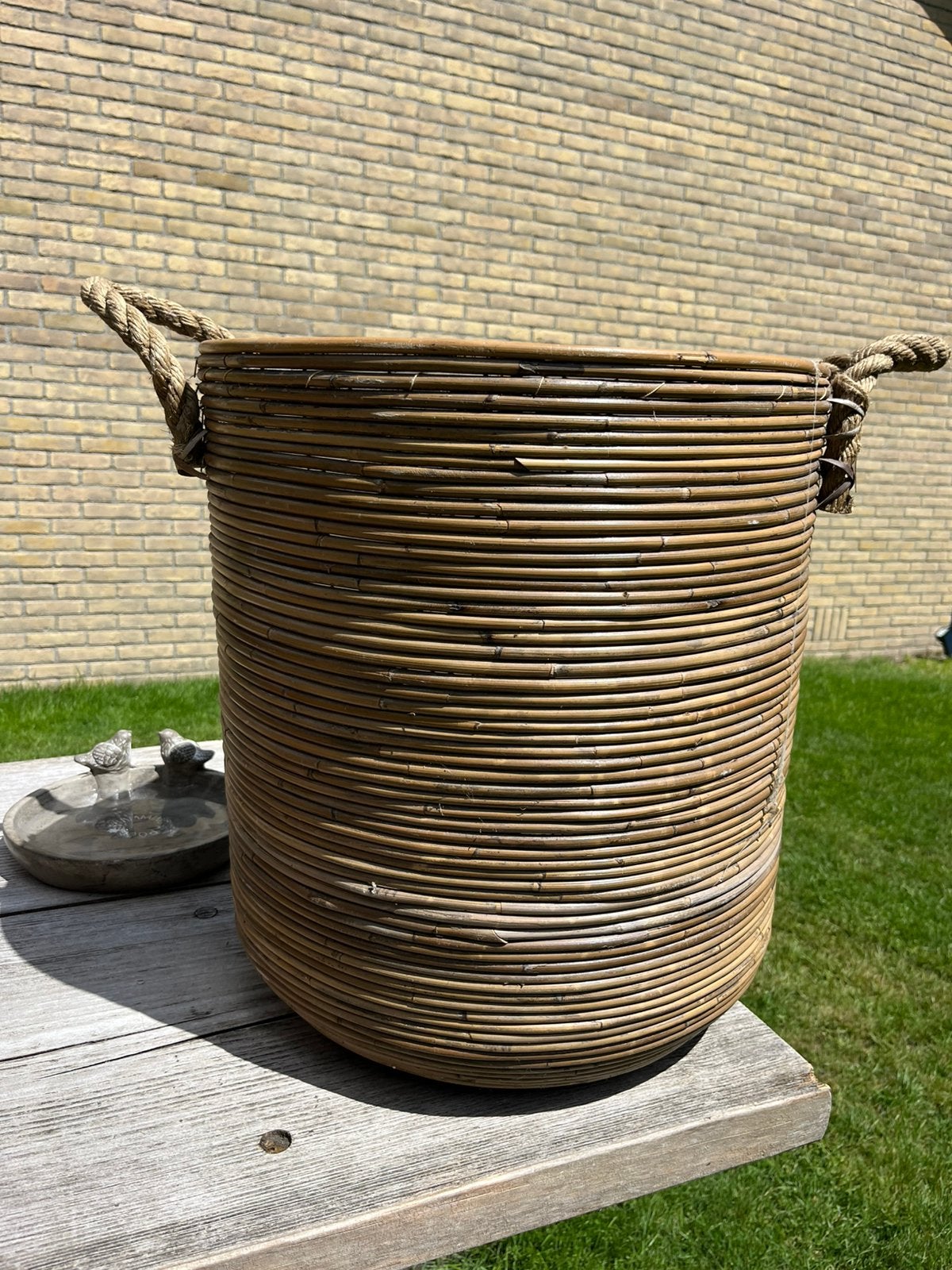 Basket bloempot rotan, Ophalen, Gebruikt