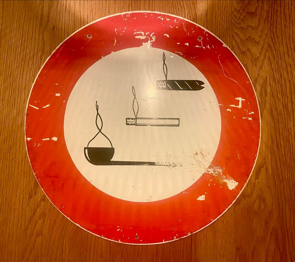 Vintage 'Niet Roken' metalen Bord - Uniek Verzamelobject, Ophalen of Verzenden