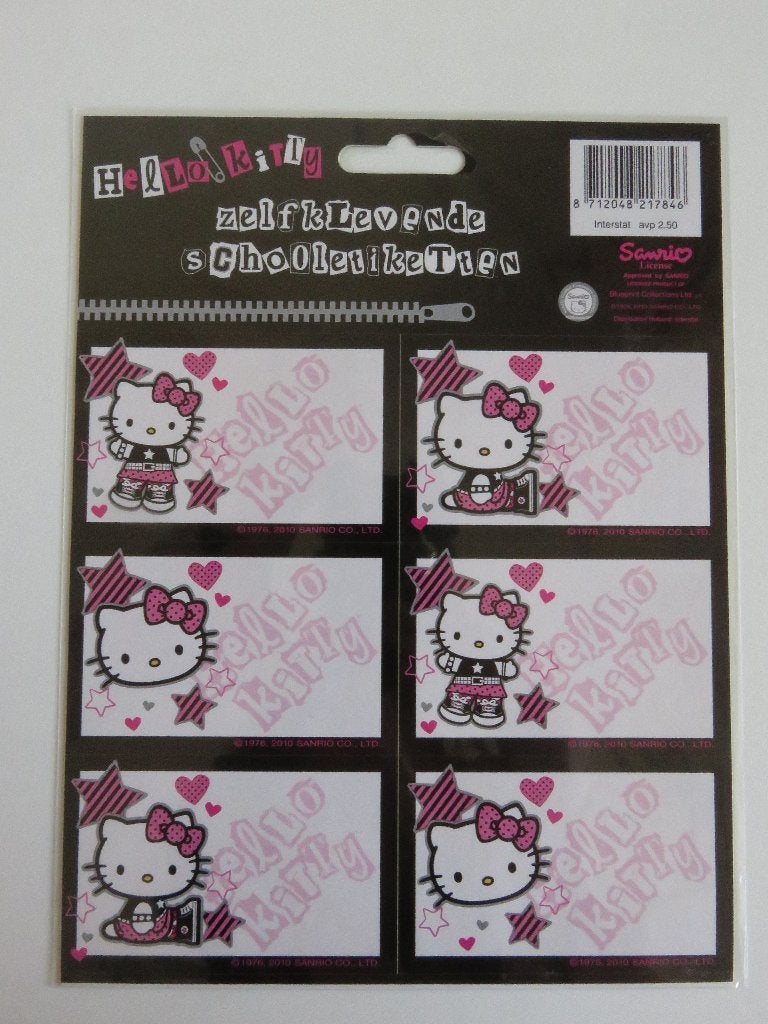 Hello Kitty Rock star schooletiketten, schoolstickers, Diversen, Ophalen of Verzenden, Zo goed als nieuw