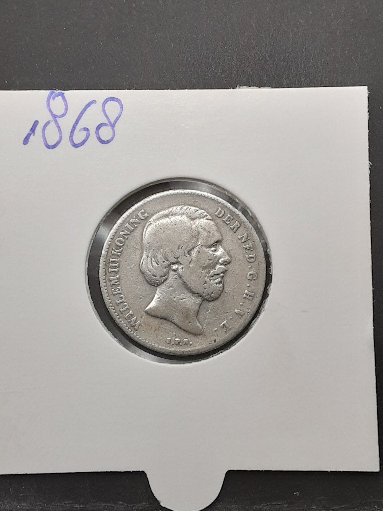 1/2 gulden 1868 Koning Willem III, ½ gulden, Koning Willem III, Verzenden, Zilver