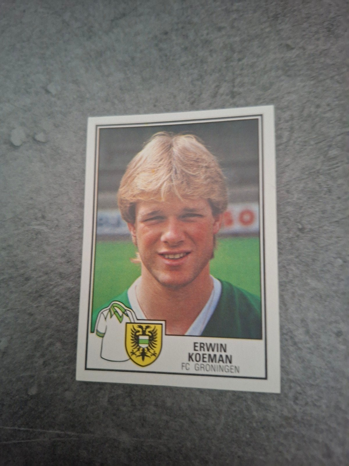 Panini sticker Voetbal 85. Erwin Koeman FC Groningen., Ophalen of Verzenden, Zo goed als nieuw, Sticker