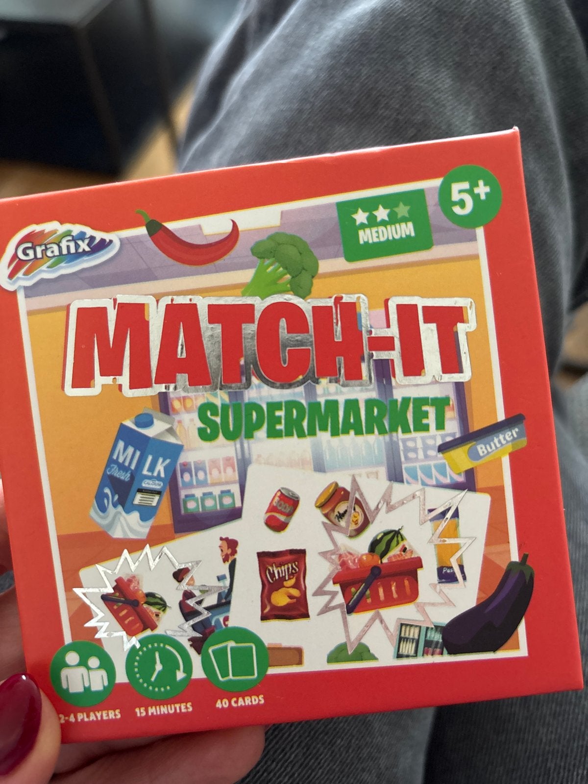 Match-It Supermarket Kaartspel - Grafix (5+ jaar), Drie of vier spelers, Ophalen of Verzenden, Gebruikt
