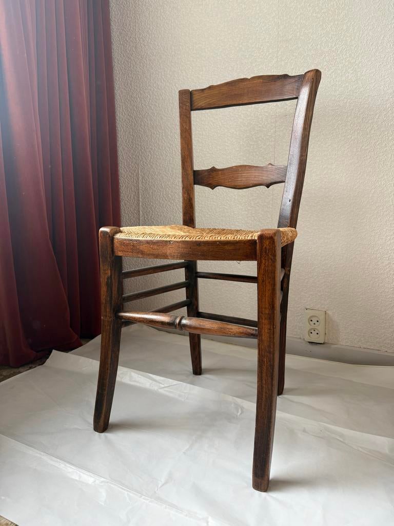6 Houten eettafel stoelen gratis, Ophalen of Verzenden, Zo goed als nieuw
