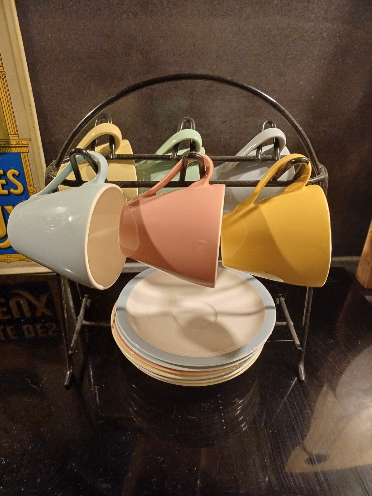 Pastel Regout Kinder Mokka kop & schotels aan rekje Charmant, Verzenden
