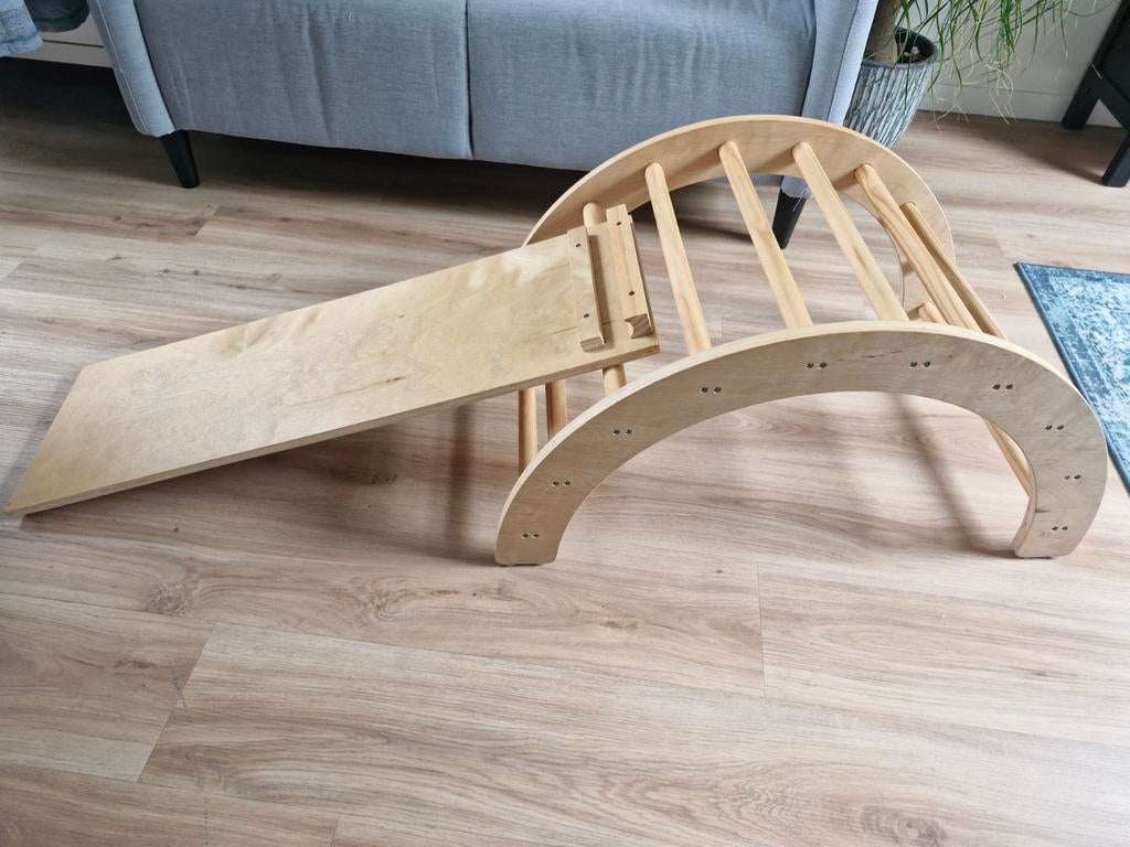 Houten Klimrek met Klimboog en Glijplank - Max 70kg, Ophalen, Zo goed als nieuw, Klimwand
