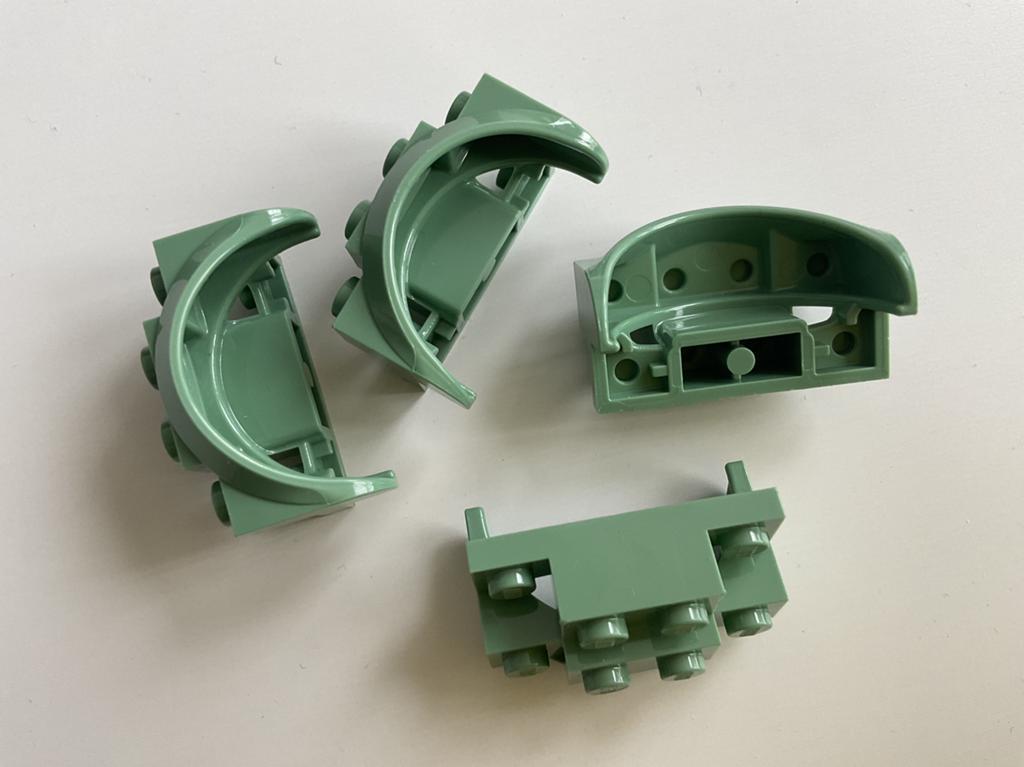 Lego 4 spatbord boog Harry Potter groen 4x2 1/2 x2, Ophalen of Verzenden, Nieuw, Losse stenen, Lego