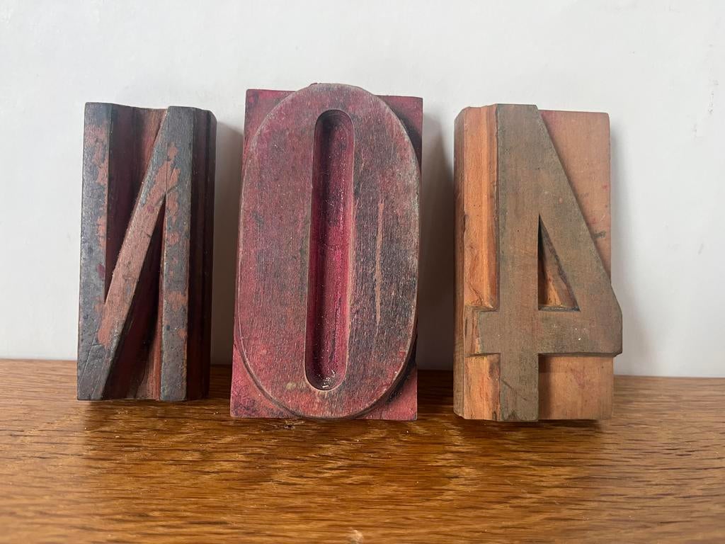 Oude vintage stempels letters druktechniek, Ophalen of Verzenden