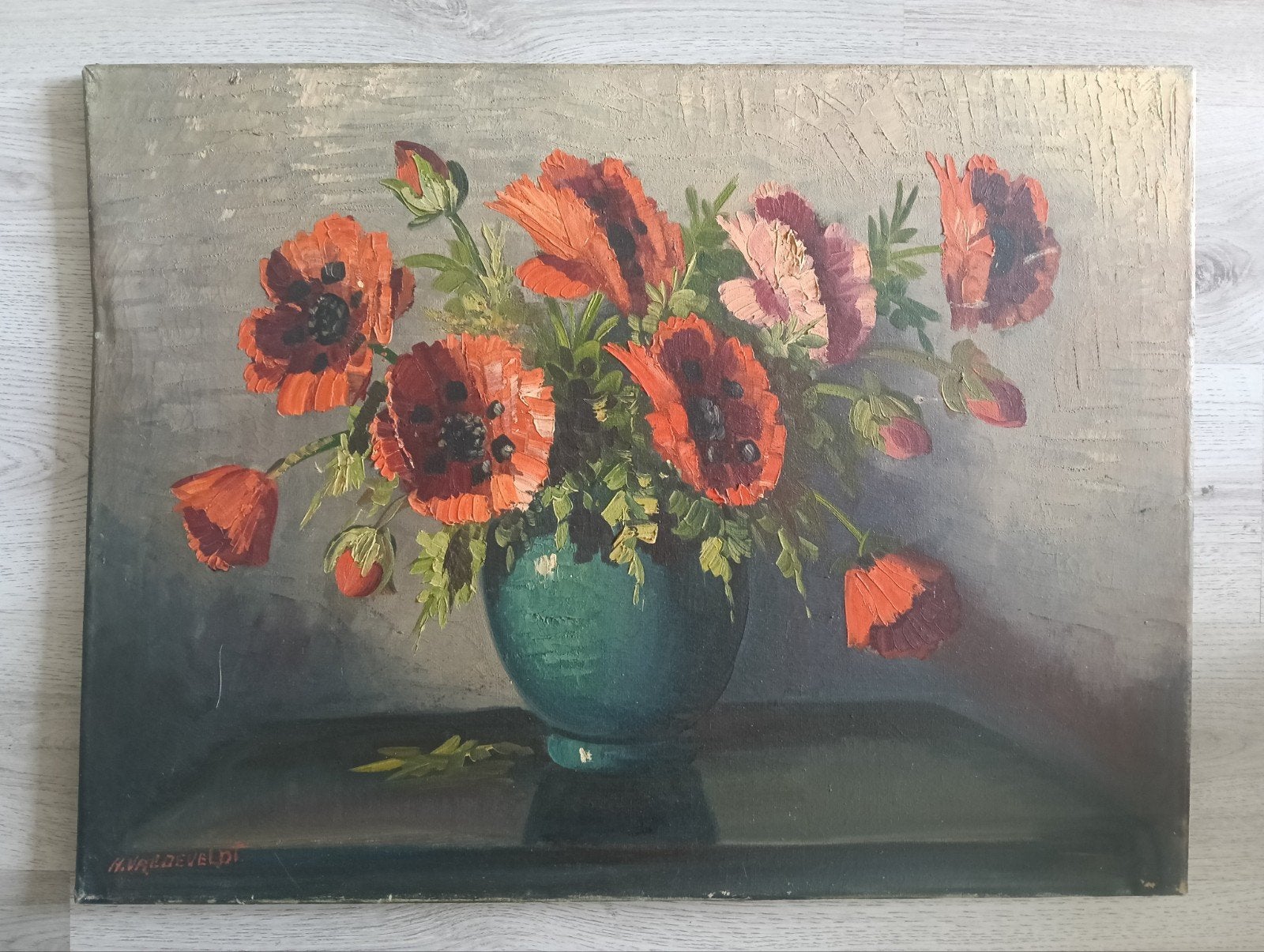 H Vredeveldt - Stilleven met klaprozen - 1930, Antiek en Kunst, Kunst | Schilderijen | Klassiek, Ophalen of Verzenden