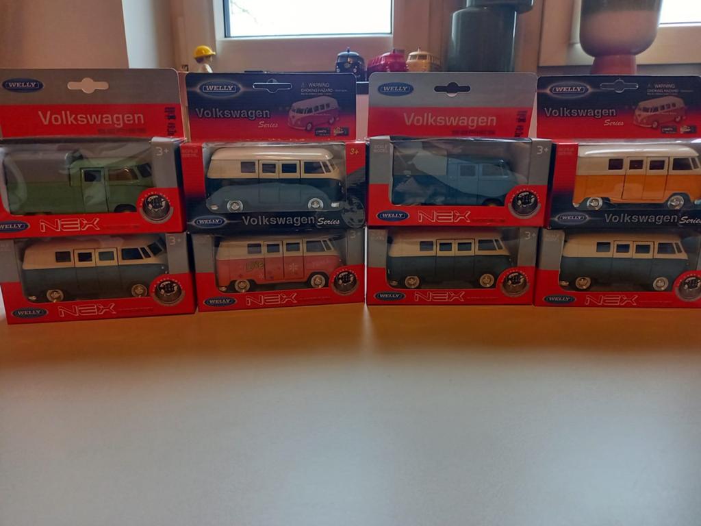 8 Miniatuur volkswagen T1 bussen bus nieuw volkswagenbus, Overige merken, Gelijkstroom, Overige typen, Nieuw