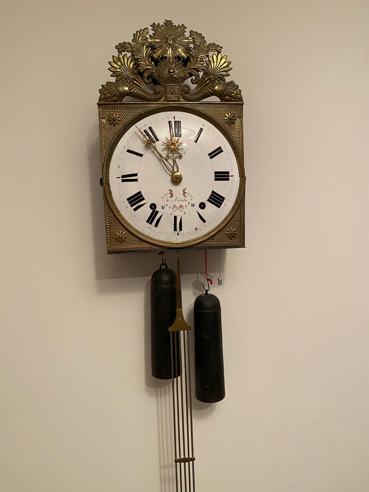 Antieke Franse Comtoise Klok - Prachtig Decoratief Stuk, Antiek en Kunst, Ophalen of Verzenden