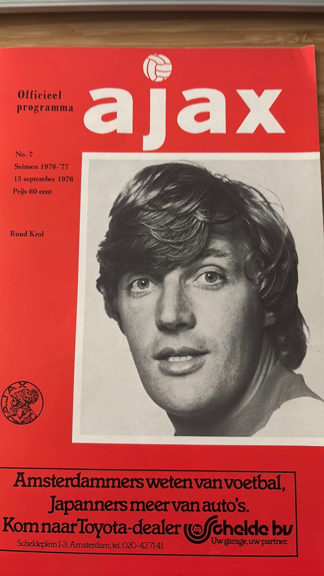Ajax Amsterdam-Manchester United Programma 1976, Verzamelen, Verzenden, Zo goed als nieuw, Ajax, Boek of Tijdschrift