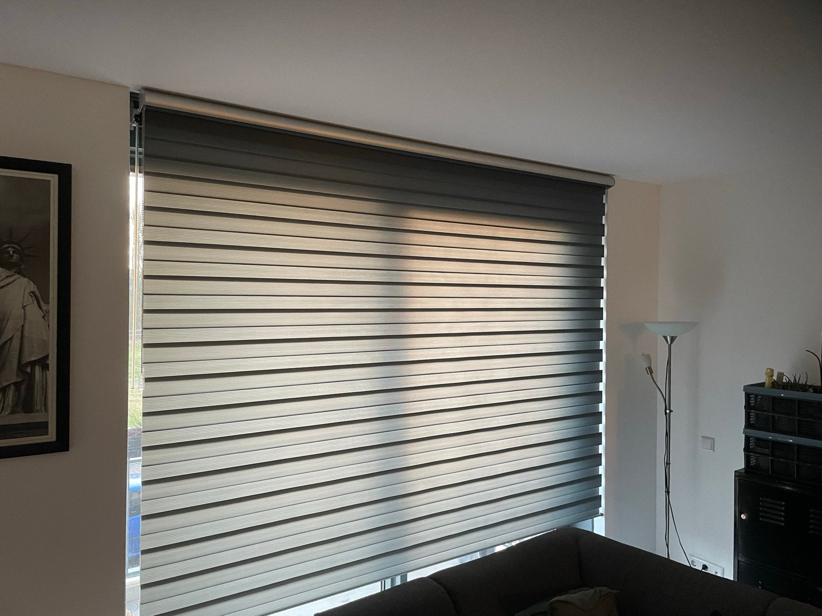 Duo rolgordijn grijs261x250, Ophalen, Zo goed als nieuw, Grijs