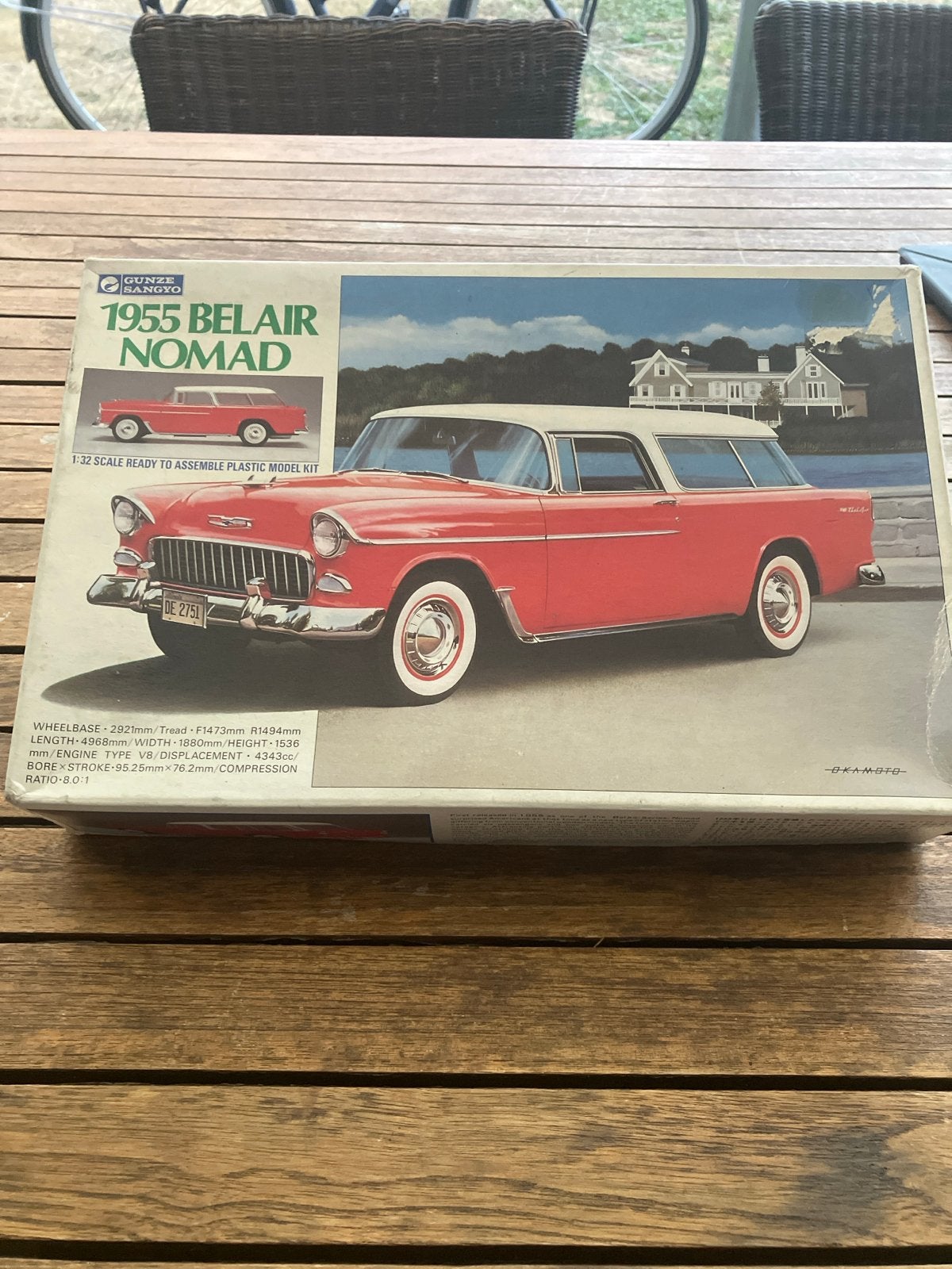 Gunze Sangyo 1955 Bel Air Nomad modelbouwkit 1:32, Overige merken, Auto, 1:32 tot 1:50, Nieuw