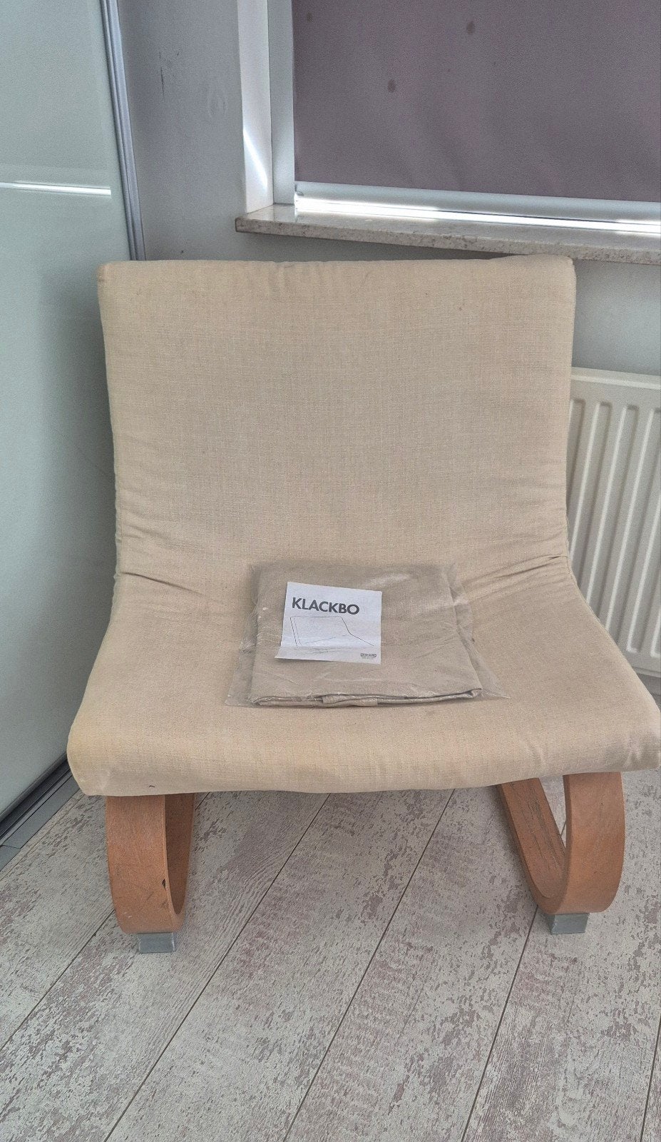 Vintage IKEA KLACKBO fauteuil – met reserve hoes, Huis en Inrichting, Ophalen