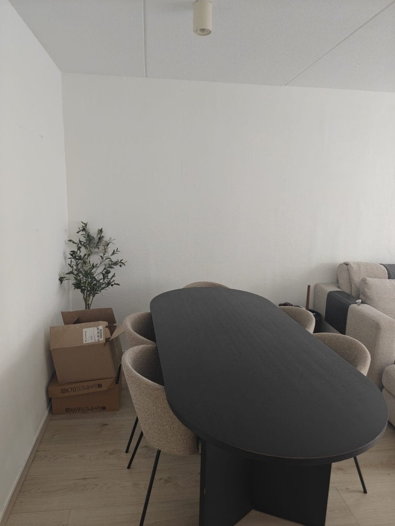 Ovale houten eettafel Toni van Westwing, Overige materialen, Gebruikt, 50 tot 100 cm, 150 tot 200 cm