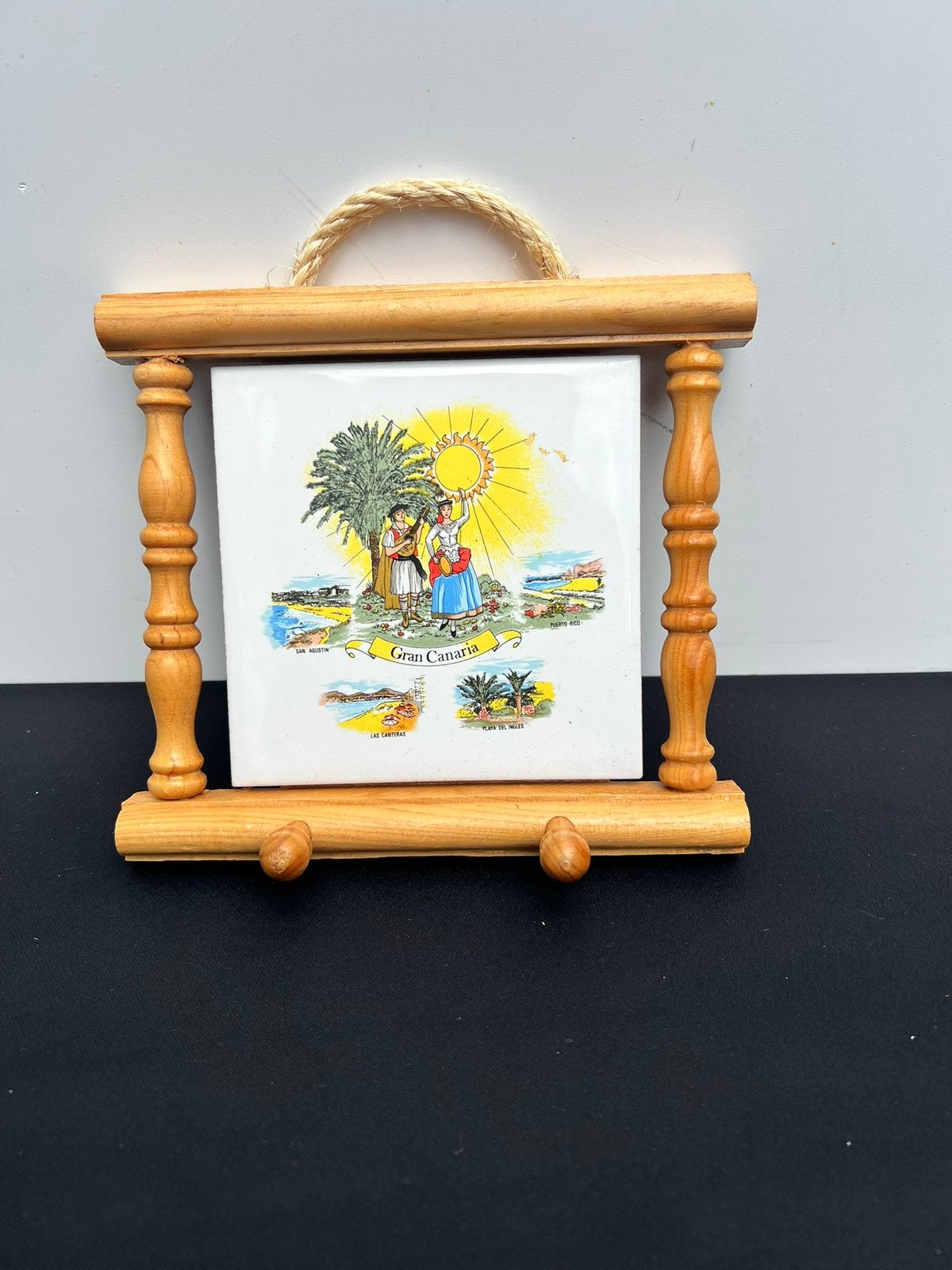Te Koop Tegelrekje Sleutelrekje Mini Kapstok Gran Canaria, Antiek en Kunst, Ophalen of Verzenden