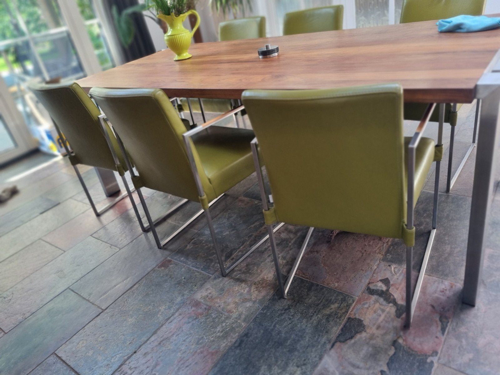 6 leren eetkamerstoelen Bert Plantagie, Ophalen