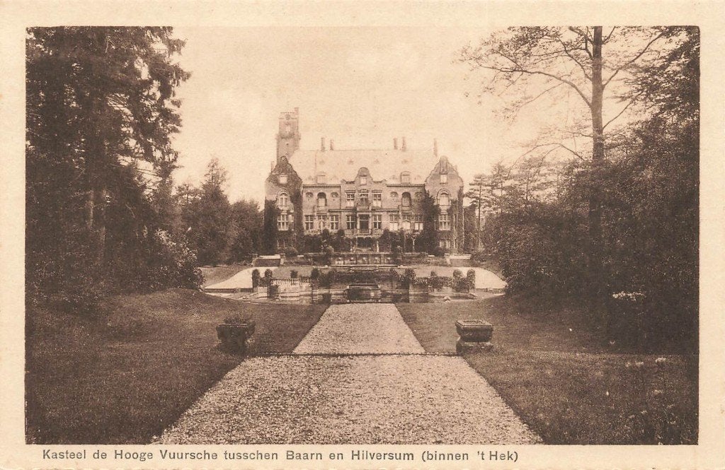 Kasteel de Hooge Vuursche tusschen Baar en Hilversum, Ophalen of Verzenden, 1920 tot 1940, Ongelopen, Utrecht