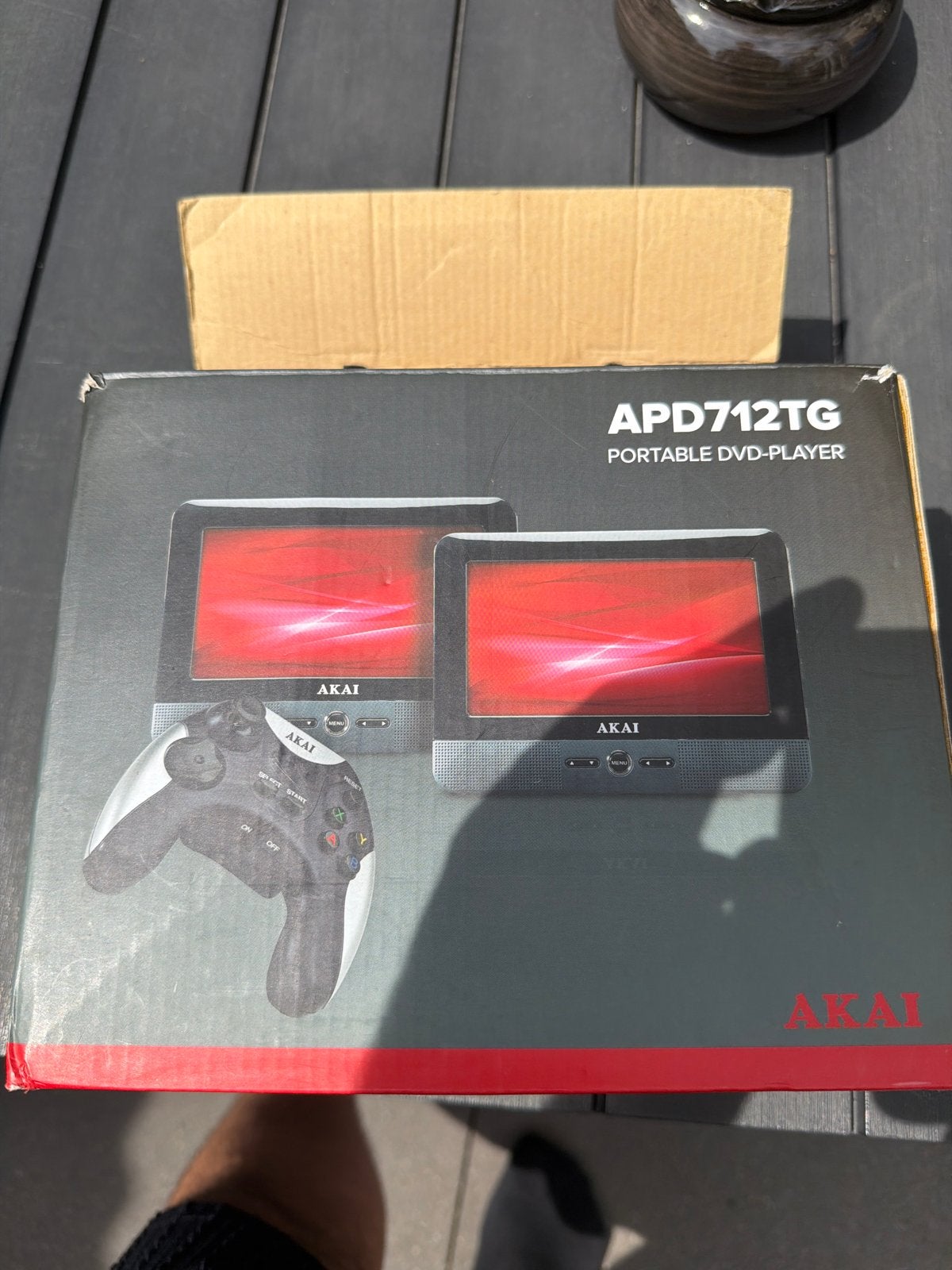 AKAI APD712TG Draagbare DVD-speler met dubbel scherm, Gebruikt, Draagbaar, Ophalen of Verzenden, Overige merken