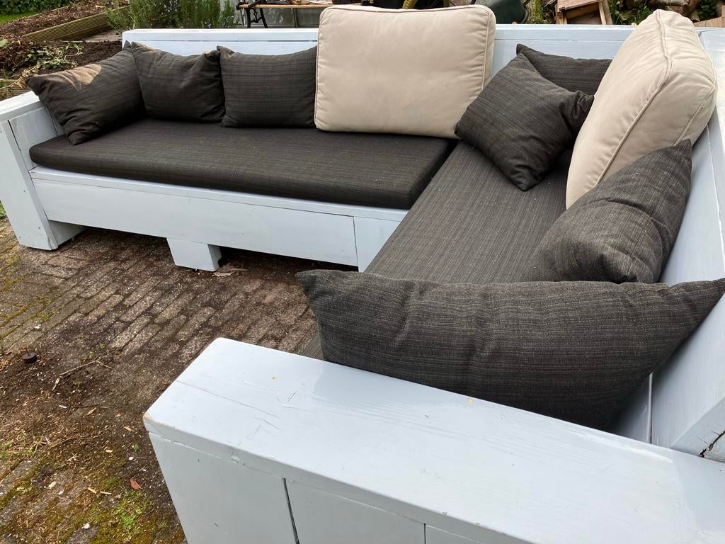 Buitenkussens voor loungebank (plus gratis loungebank), Tuin en Terras, Tuinsets en Loungesets, Ophalen, Gebruikt, Loungeset