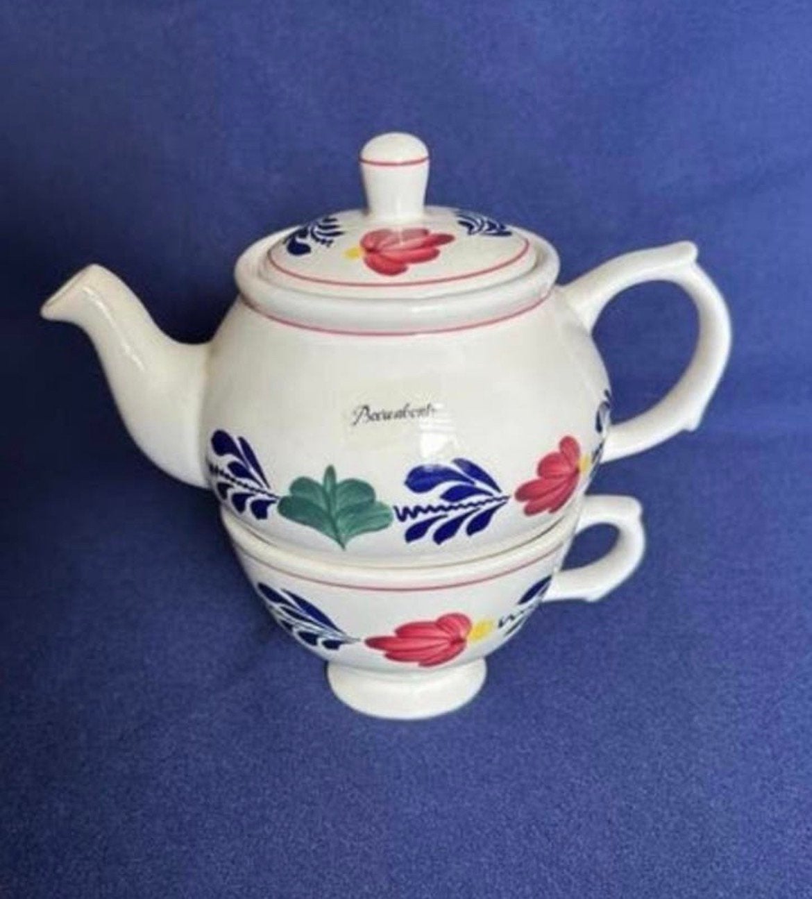 Boerenbont tea for one, Huis en Inrichting, Keuken | Servies, Overige typen, Ophalen of Verzenden, Zo goed als nieuw, Aardewerk