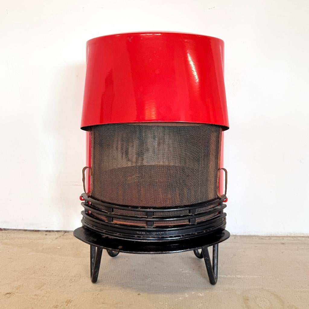 Vintage houtkachel rood, Tasso Denmark, Huis en Inrichting, Kachels, Gebruikt, T, Houtkachel, T