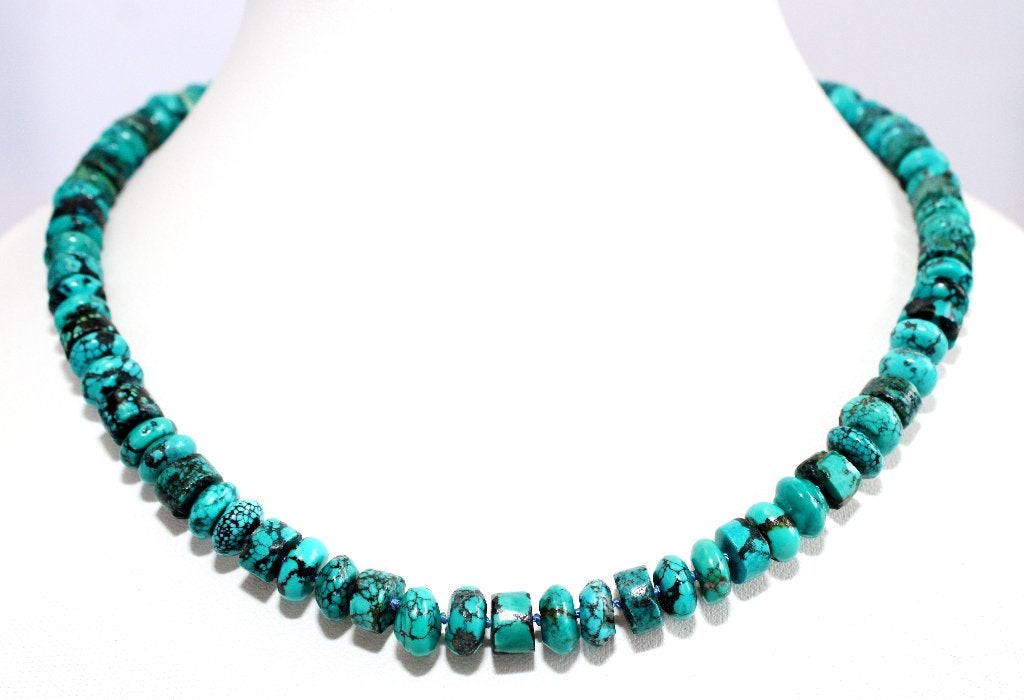 Stunning Sterling Silver & Kingman Mine Turquoise Necklace, Sieraden, Tassen en Uiterlijk, Ophalen of Verzenden, Zilver, Ketting
