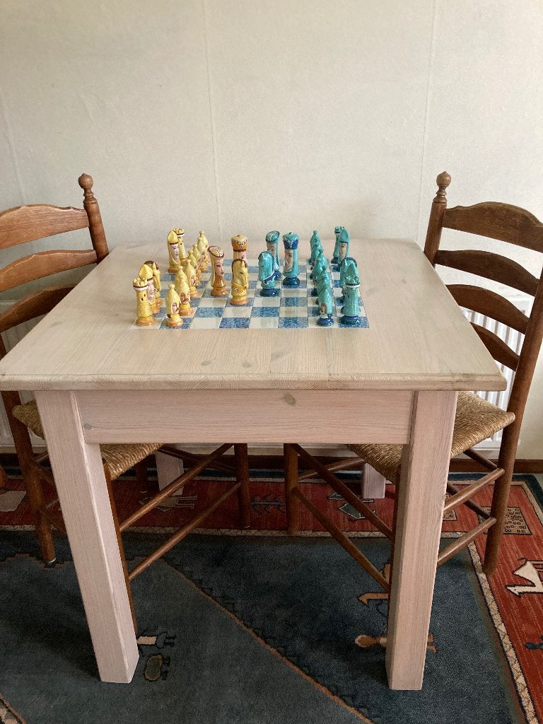 Schaakspel met schaaktafel, Een of twee spelers, Ophalen, Gebruikt