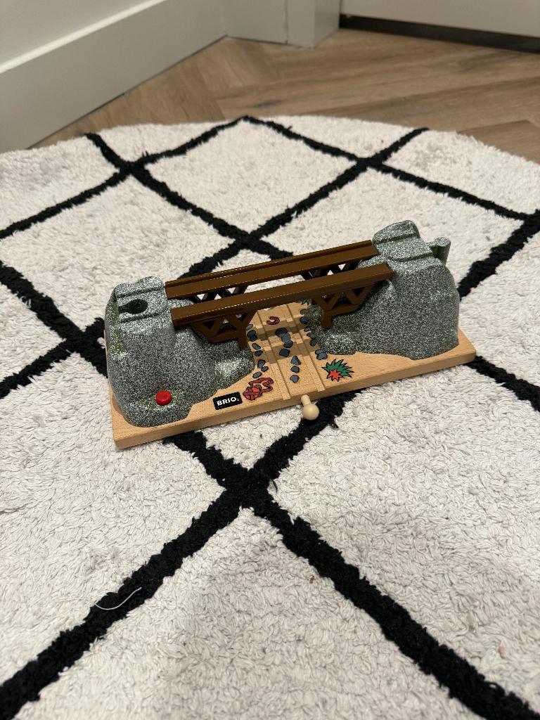 Gave vintage Brio houten trein instortende brug set 33381, Ophalen of Verzenden, Zo goed als nieuw