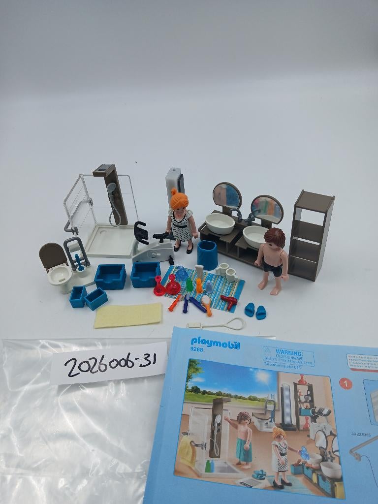 Playmobil City Life badkamer met douche - 9268, Ophalen of Verzenden, Gebruikt, Complete set
