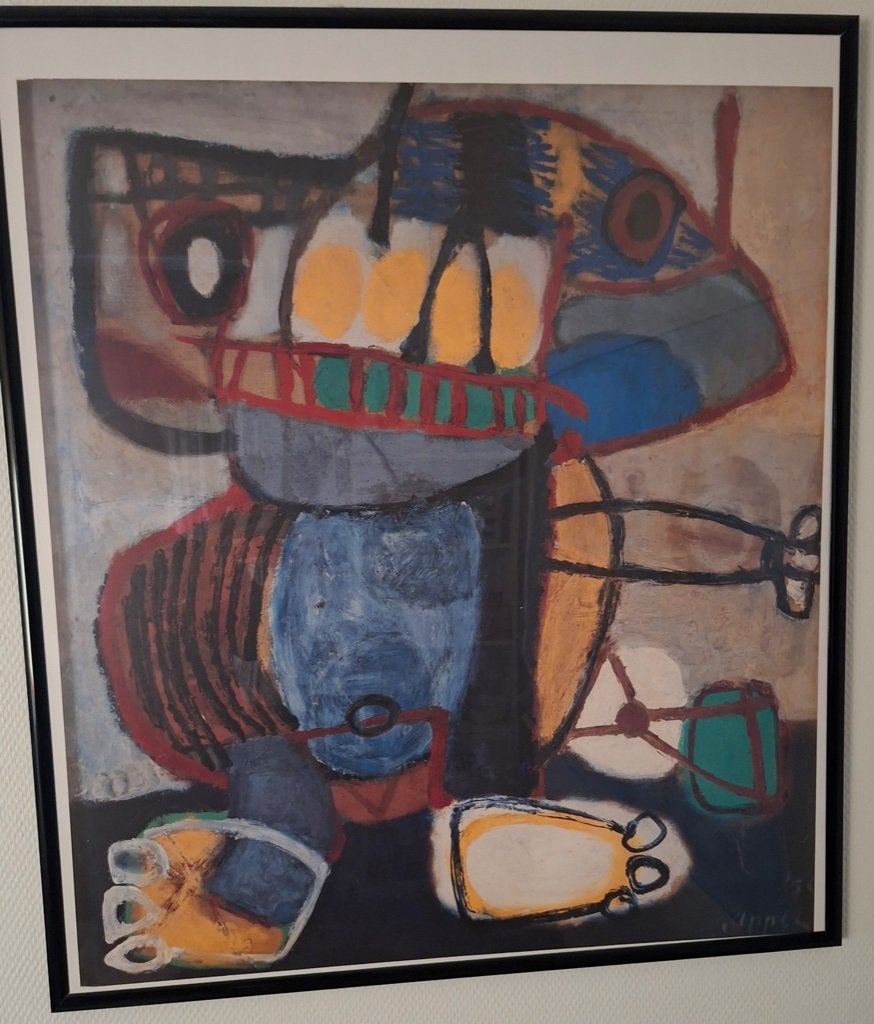 Reproductie Karel Appel, Le Regard, Ophalen, Rechthoekig Staand, Deurposter of groter, Zo goed als nieuw