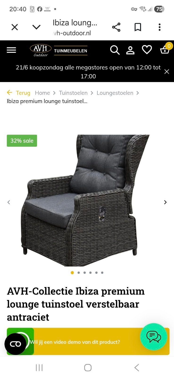 2x ibiza lounge tuinstoel verstelbaar - Antraciet/Grijs, Ophalen, Nieuw, Wicker, Verstelbaar