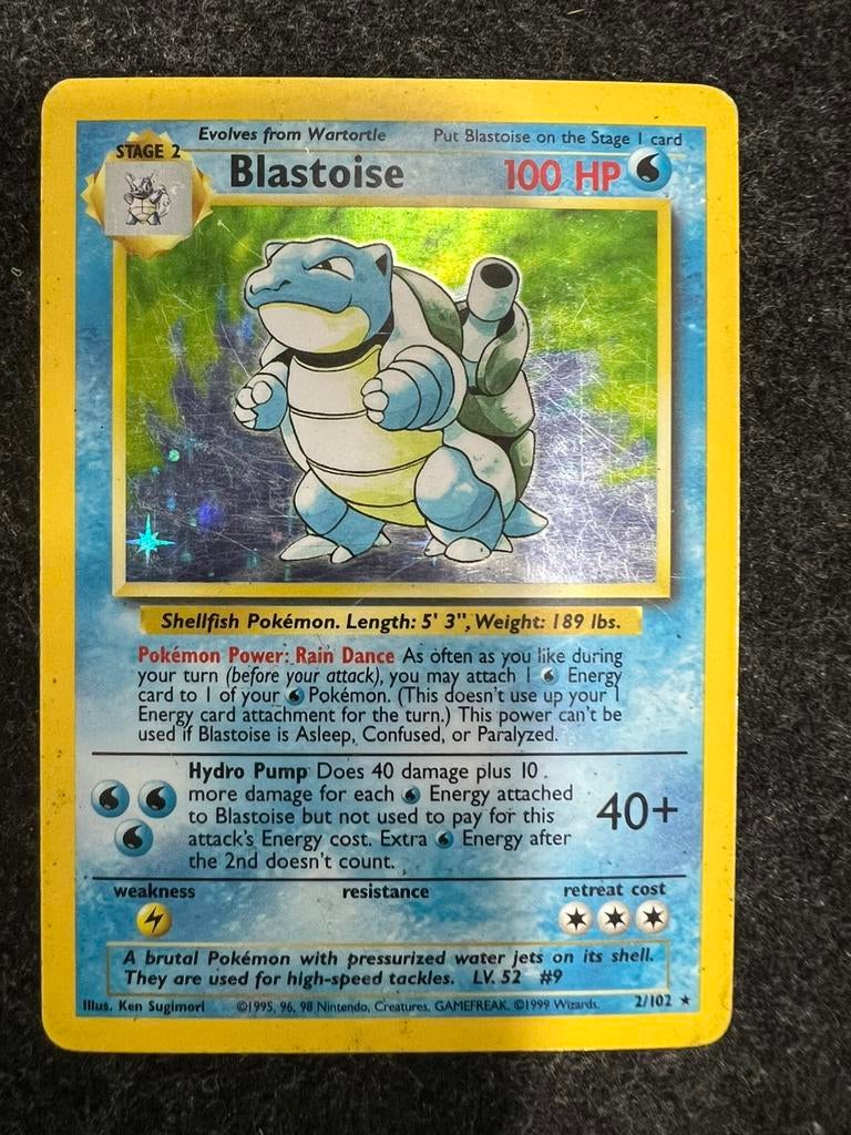 Blastoise Holo Base Set #2/102, Ophalen, Zo goed als nieuw
