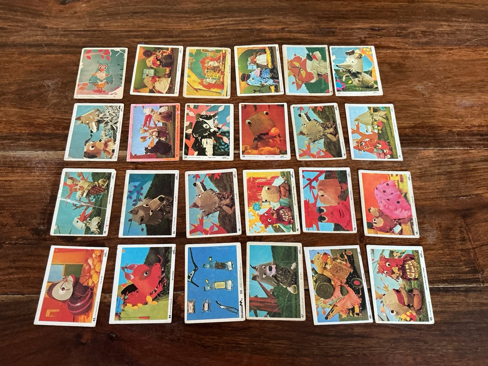 24 verzamelplaatjes Monty Gum Fabeltjeskrant 1969, Verzenden, Gebruikt, Plaatje