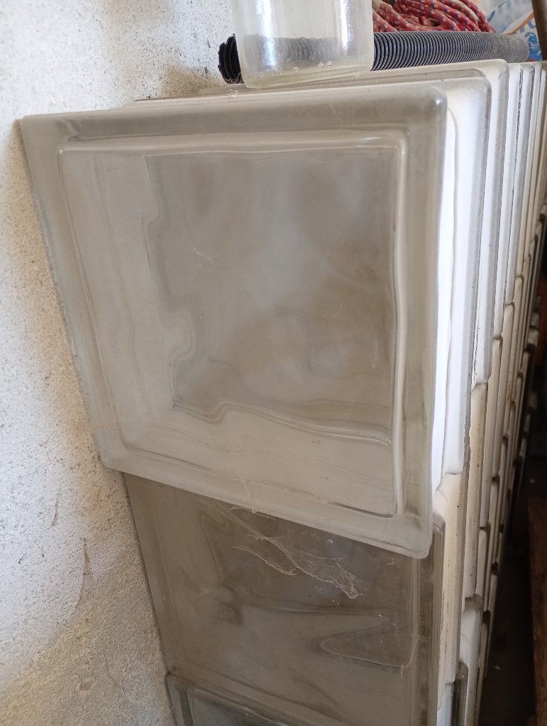Glazen bouwstenen gewolkt 19x19x8cm 43 stuks, Ophalen, Minder dan 80 cm, 160 cm of meer, Zo goed als nieuw