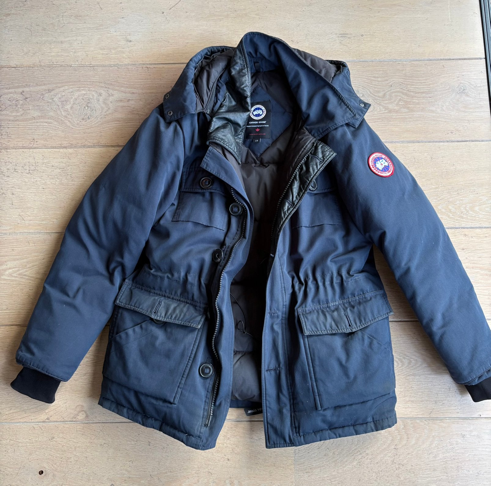 Canada goose jas, Ophalen of Verzenden, Gedragen, Maat 52/54 (L), Blauw