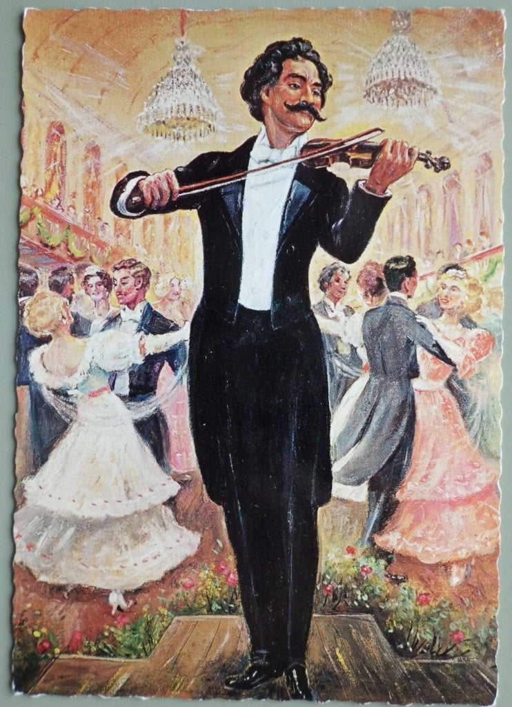 Johann Strauss - Violist speelt de viool tijdens optreden, Ophalen of Verzenden, 1960 tot 1980, Gelopen, Muziek