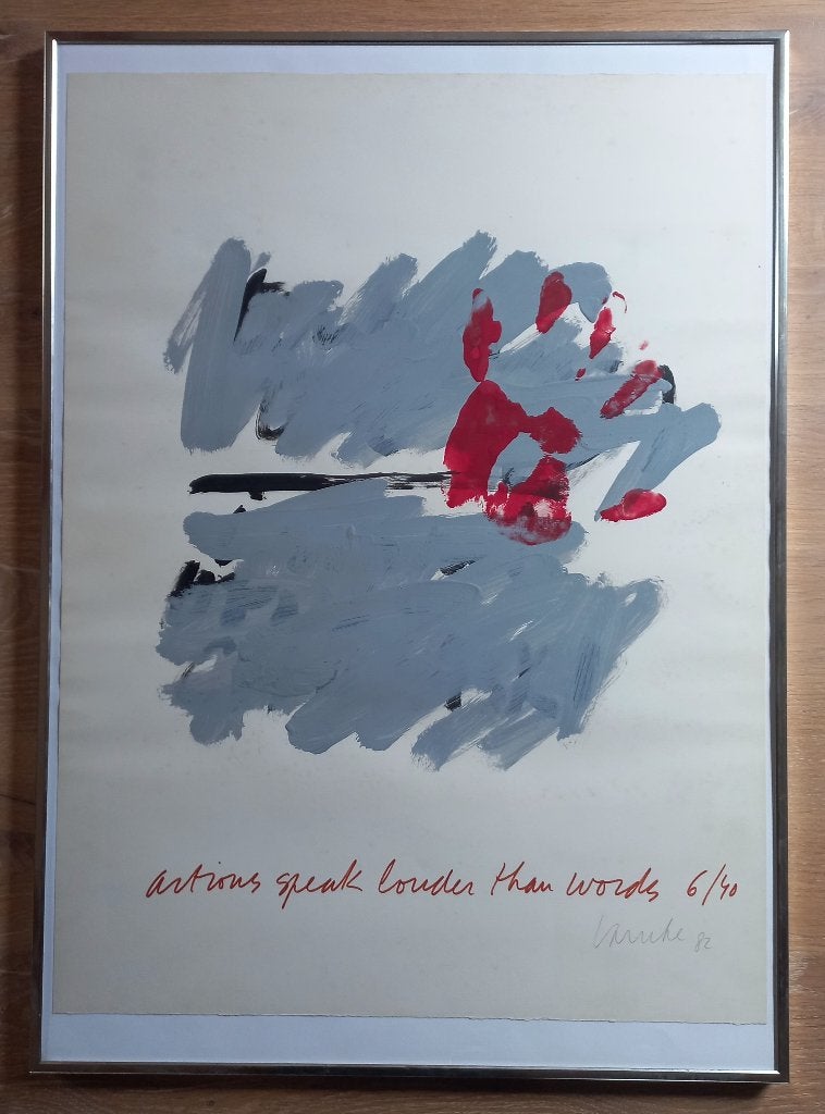 Art Kunst schilderij "action speak louder than words"@DOC61, Ophalen of Verzenden