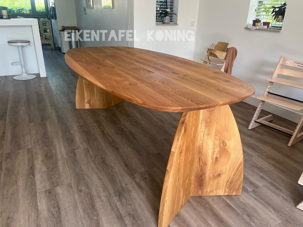 Eiken tafel 4cm massief Deens ovaal japandi | eethoek | SALE, 100 tot 150 cm, Eikenhout, 200 cm of meer, Ophalen of Verzenden