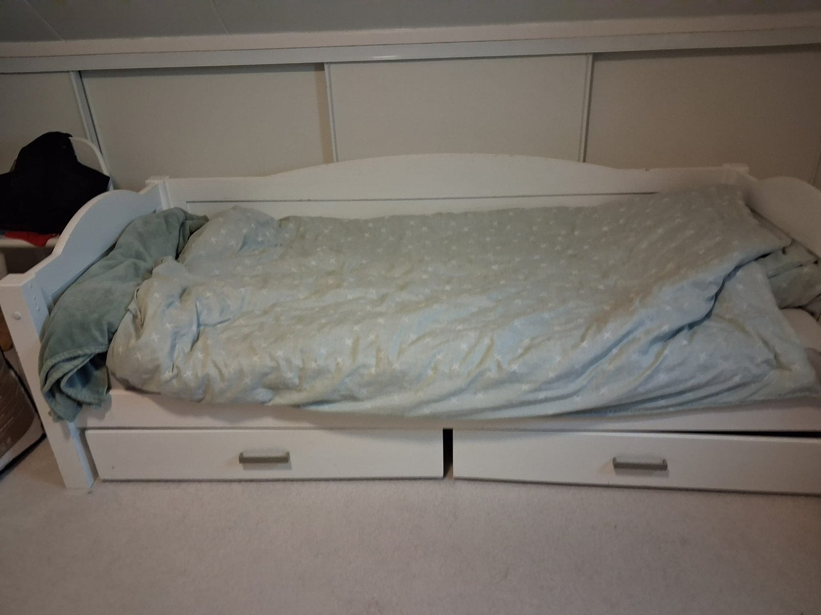 Ledikant 90x200 cm wit, Ophalen, 85 tot 100 cm, Gebruikt, Lattenbodem