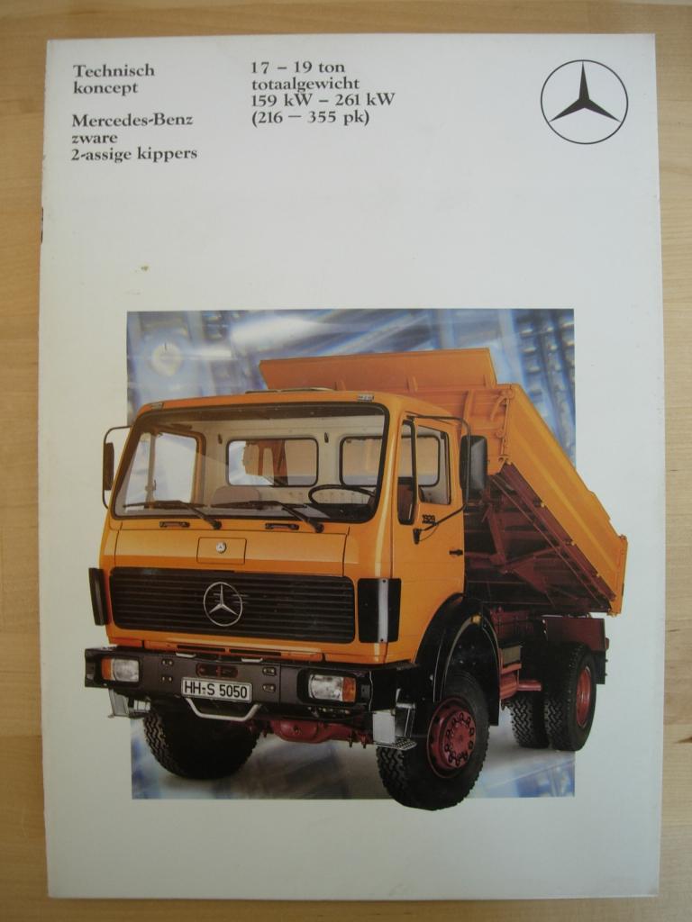 Mercedes Zware Kipper Brochure 1988 - 1722 t/m 1936, Zo goed als nieuw, Mercedes-Benz, Mercedes, Ophalen of Verzenden