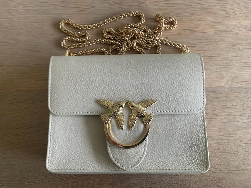 Nieuw leren tasje - beige met goud, Ophalen of Verzenden, Nieuw, Beige, Schoudertasje