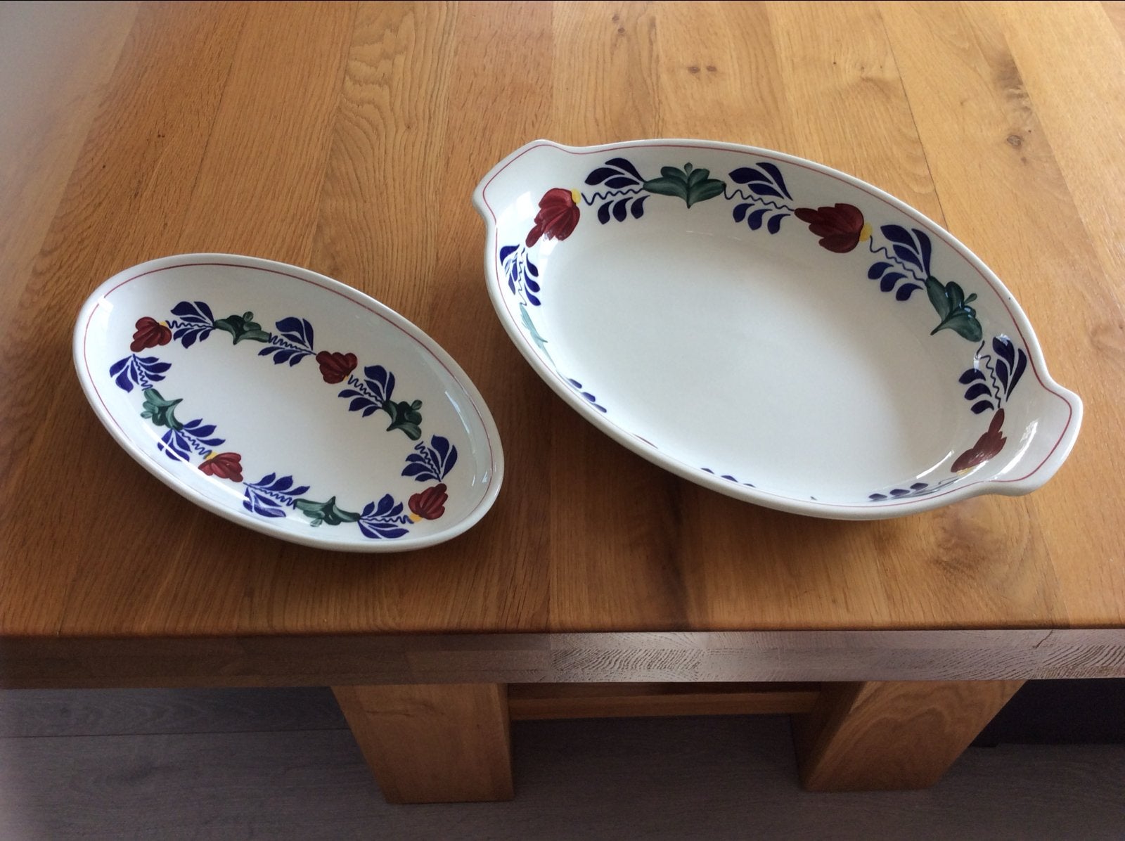 Set van 2 Boerenbont ovenschalen/serveerschalen, Ophalen of Verzenden