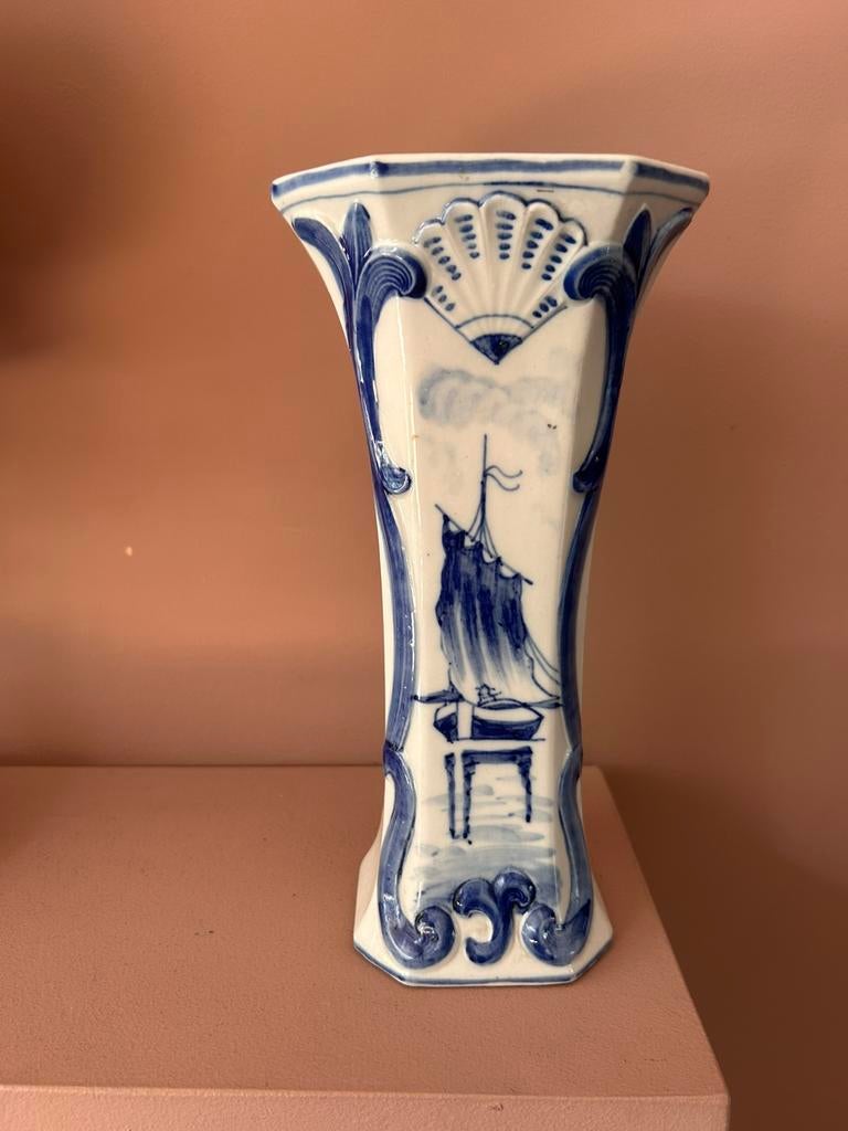 Prachtige oude blauwe vaas, Antiek en Kunst, Ophalen of Verzenden