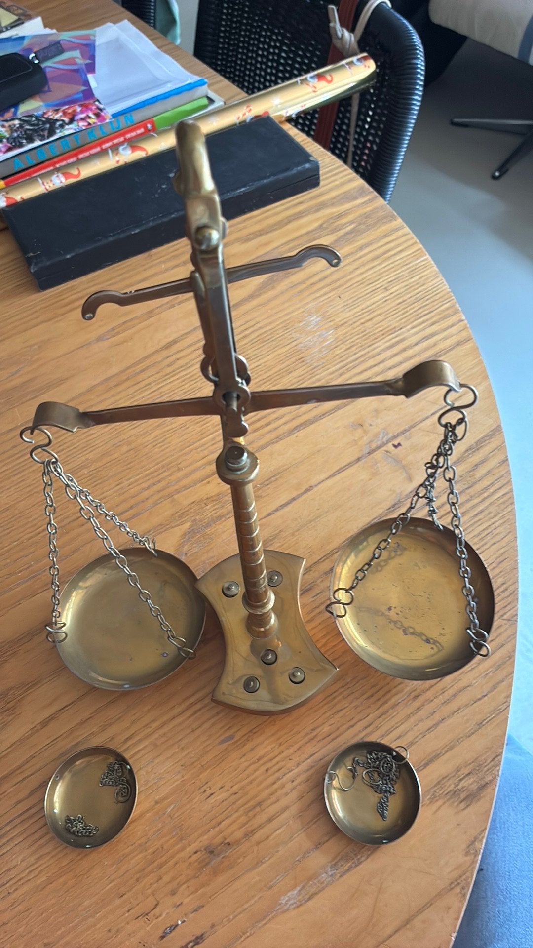 Oud koperen weegschaaltje, Antiek en Kunst, Antiek | Koper en Brons, Ophalen of Verzenden, Koper
